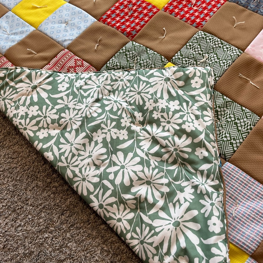 NEW Handmade quilt cozy vintage charm of polyester double knit textures blanket - Picture 8 of 9
